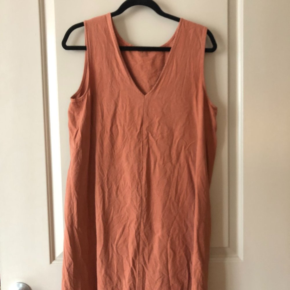 Rust Linen Shift Dress